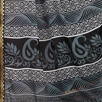 White printed georgette saree  5