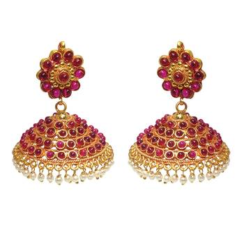 temple traditional uncut rubies jhumka 2