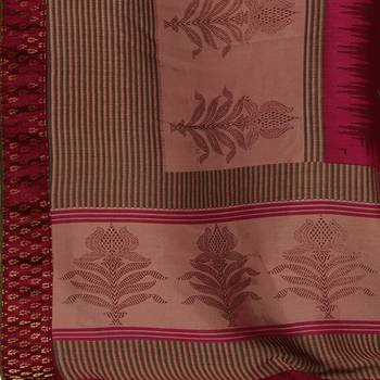 Maroon embroidered silk blend saree  5