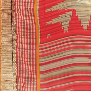 Light red printed georgette saree  4