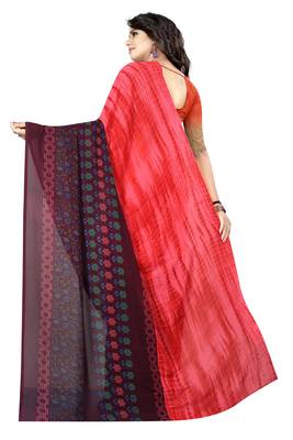 Multicolor printed faux georgette saree with blouse 2