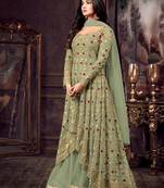 Mehendi Color Party Wear Designer Anarkali Suit