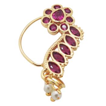 Multicolor pearl nose-ring 1