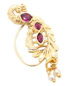 Multicolor pearl nose-ring