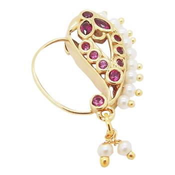 Multicolor pearl nose-ring 1