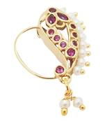 Multicolor pearl nose-ring