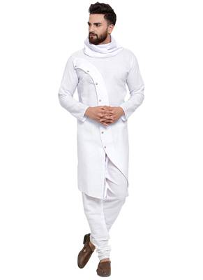 Designer White Linen Kurta Pajama 1