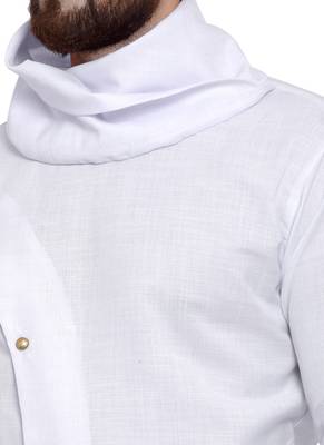 Designer White Linen Kurta Pajama 2