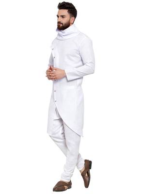 Designer White Linen Kurta Pajama 5