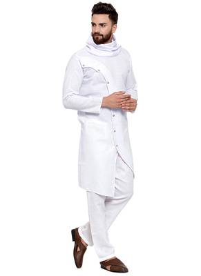 Designer White Linen Kurta Pajama  3