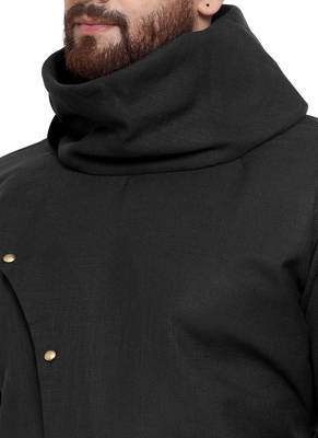 Designer Black Linen Kurta Pajama 2