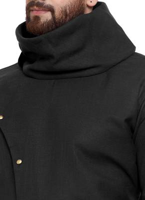 Designer Black Linen Kurta Pajama 2