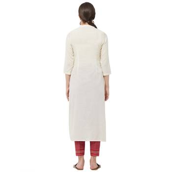 Beige embroidered cotton kurtas-and-kurtis 3