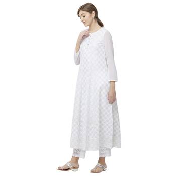 White embroidered georgette kurtas-and-kurtis 2