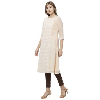 Beige embroidered georgette kurtas-and-kurtis 2