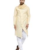 Designer Beige Linen Kurta Pajama 