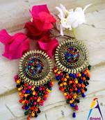 Afghani german golden traditional party wear stylish latest design dangler jhumki earrings for women and girls