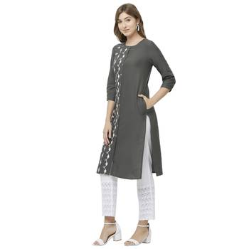Grey embroidered cotton kurtas-and-kurtis 2