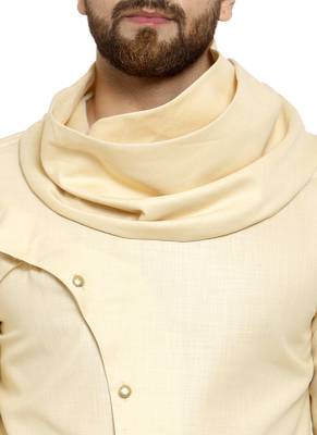 Designer Beige Linen Kurta Pajama  2