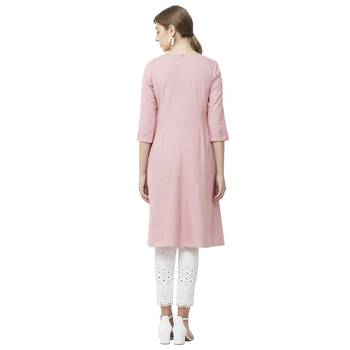 Pink embroidered rayon kurtas-and-kurtis 3