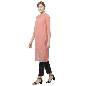 Coral embroidered viscose kurtas-and-kurtis 2