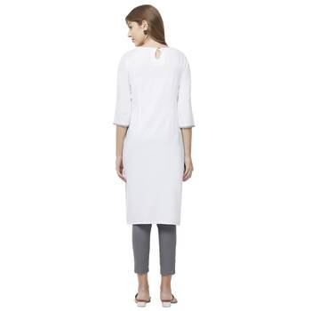 White embroidered viscose kurtas-and-kurtis 3