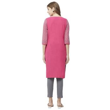 Purple embroidered viscose kurtas-and-kurtis 3