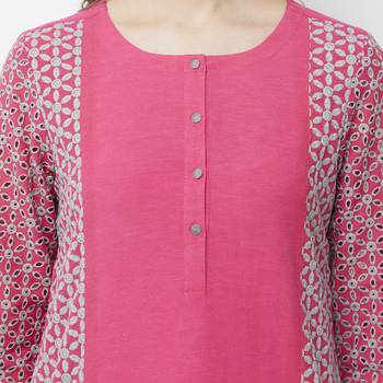 Purple embroidered viscose kurtas-and-kurtis 5