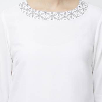 White embroidered viscose kurtas-and-kurtis 5