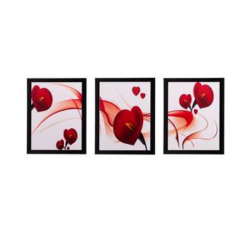 Set of 3 Heart Design Matt Textured UV Art Painting 1