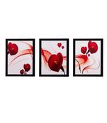 Set of 3 Heart Design Matt Textured UV Art Painting