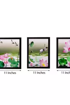 Set of 3 Floral Matt Textured UV Art Painting