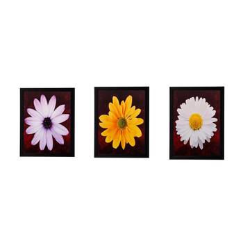 Set of 3 Floral Matt Textured UV Art Painting 1