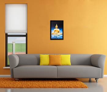 Meditating Lord Buddha Matt Textured UV Art Painting 2