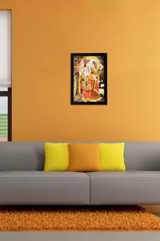 Radha Krishna Romantic Moments Matt Textured UV Art Painting