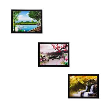 Set of 3 Scenary View Matt Textured UV Art Painting 1