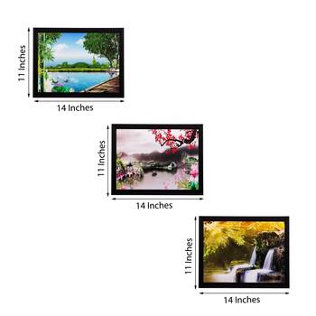 Set of 3 Scenary View Matt Textured UV Art Painting 2