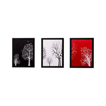 Set of 3 Abstract Tree Matt Textured UV Art Painting 1