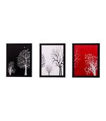 Set of 3 Abstract Tree Matt Textured UV Art Painting
