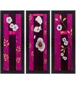 Set of 3 Floral Matt Textured UV Art Painting