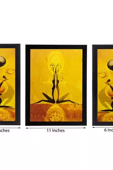 Set of 3 Abstract Dancing Girls Matt Textured UV Art Painting