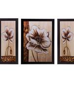 Set of 3 Floral Matt Textured UV Art Painting