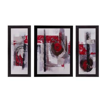 Set of 3 Abstract Matt Textured UV Art Painting 1