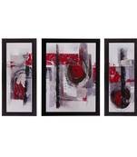 Set of 3 Abstract Matt Textured UV Art Painting