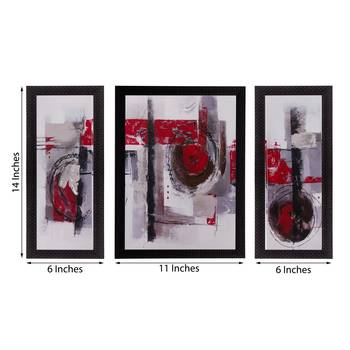 Set of 3 Abstract Matt Textured UV Art Painting 3