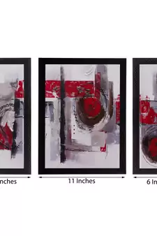 Set of 3 Abstract Matt Textured UV Art Painting