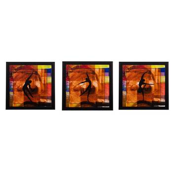 Set of 3 Dancing Girls Matt Textured UV Art Painting 1