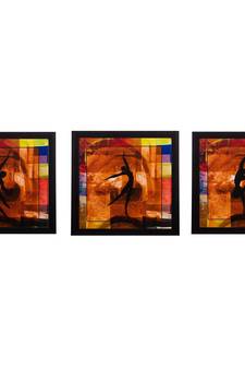Set of 3 Dancing Girls Matt Textured UV Art Painting