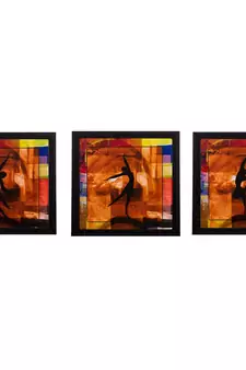 Set of 3 Dancing Girls Matt Textured UV Art Painting