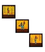 Set of 3 Tribal Ladies Matt Textured UV Art Painting